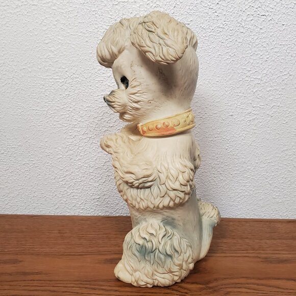 Vintage Edward Mobley Rubber Squeaky Sitting Poodle w/Blinking Eyes - 12" Tall - Picture 2 of 5